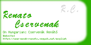 renato cservenak business card