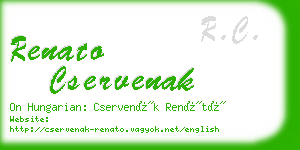 renato cservenak business card